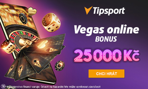 Tipsport Vegas bonus 25000 Kč