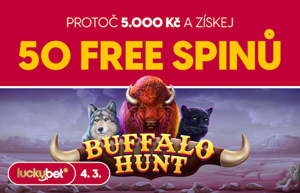 50 free spinů u LuckyBetu