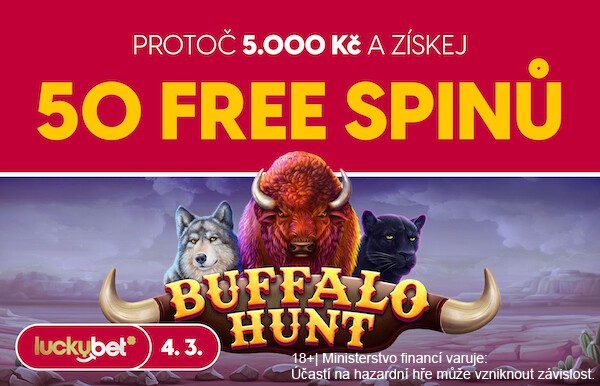 50 free spinů u LuckyBetu